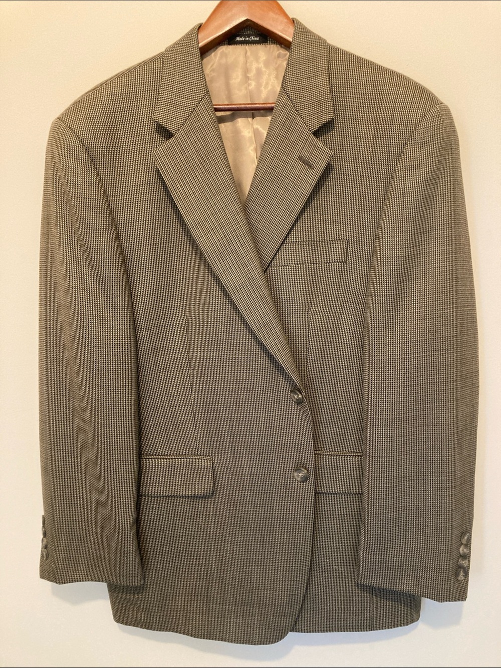 Chaps Taupe Glen Plaid Sport Coat